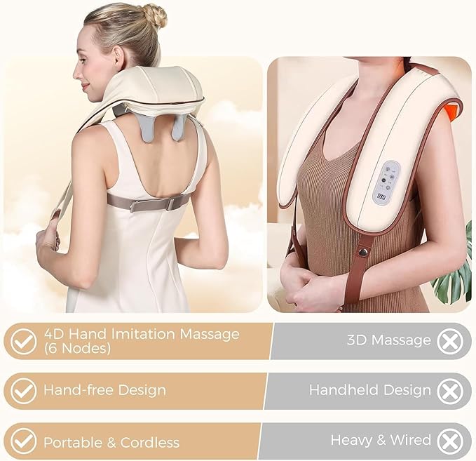 Neck and Back Massager with Heating Mode